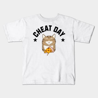 Cat Pizza Cheat Day Kids T-Shirt